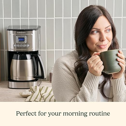 Cuisinart 12-Cup Coffee Maker, Programmable PerfecTemp Thermal Carafe Coffee Machine with 1-4 Cup Setting, Brew Strength Control and Brew Pause, Stainless Steel, DCC-3400NAS, Silver